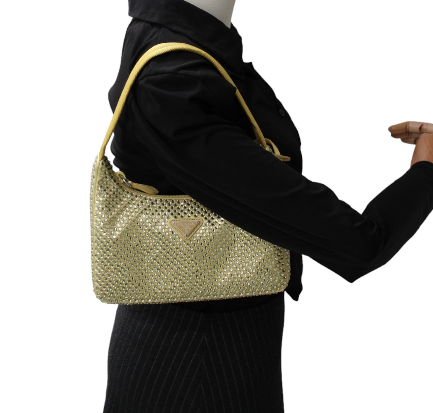 Mini Borsa In Raso Con Cristalli