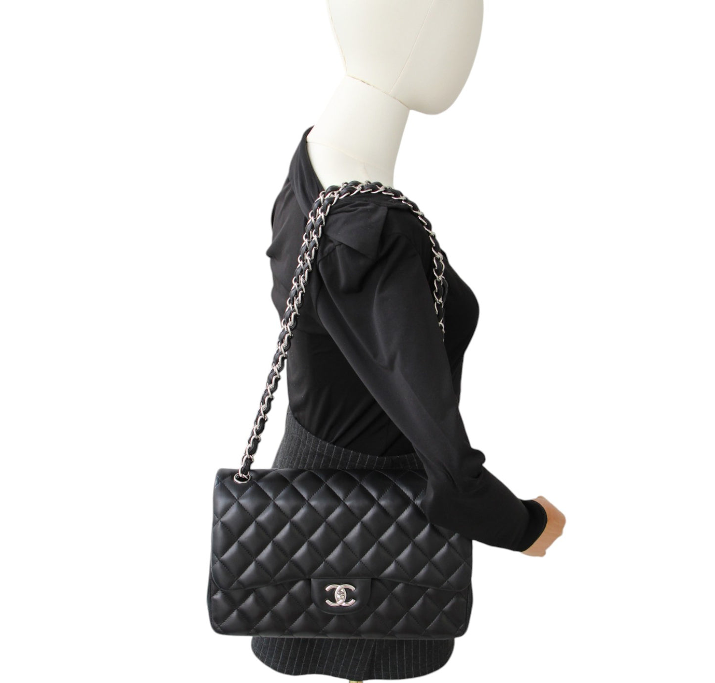 Timeless Jumbo Double Flap Black