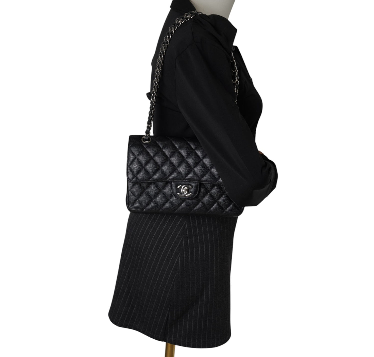 Timeless Classic Caviar Silver Black