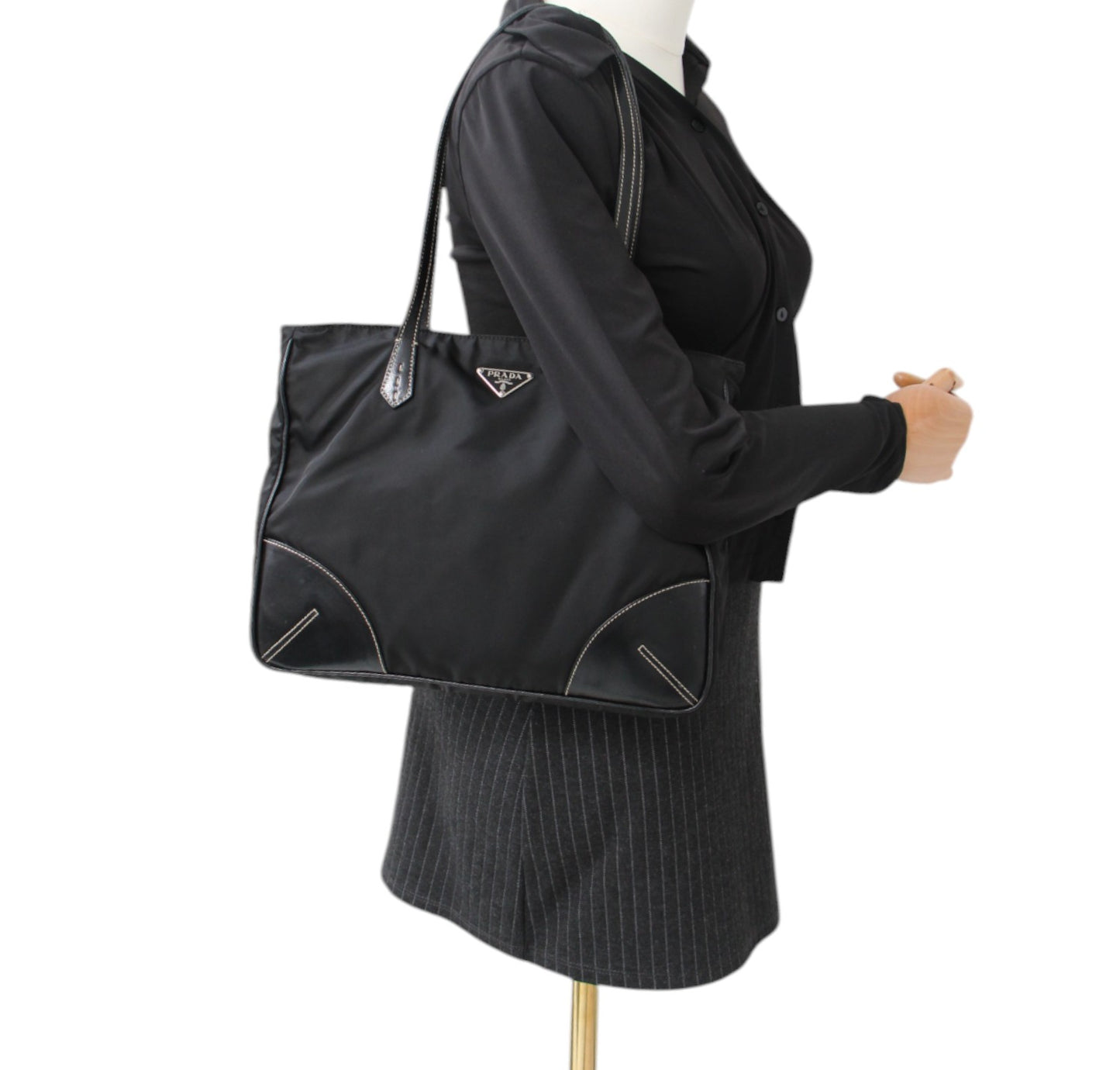 Black Nylon Shopper