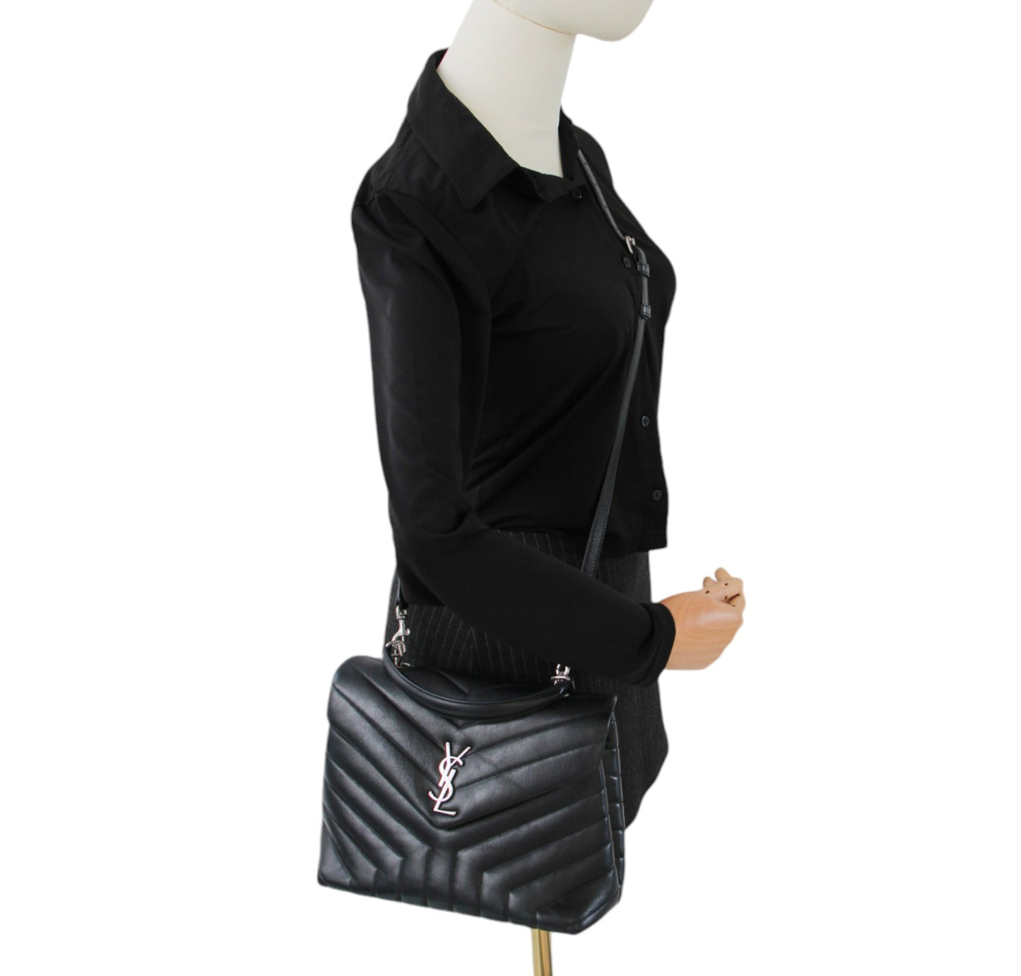 Loulou Media Top Handle Nera