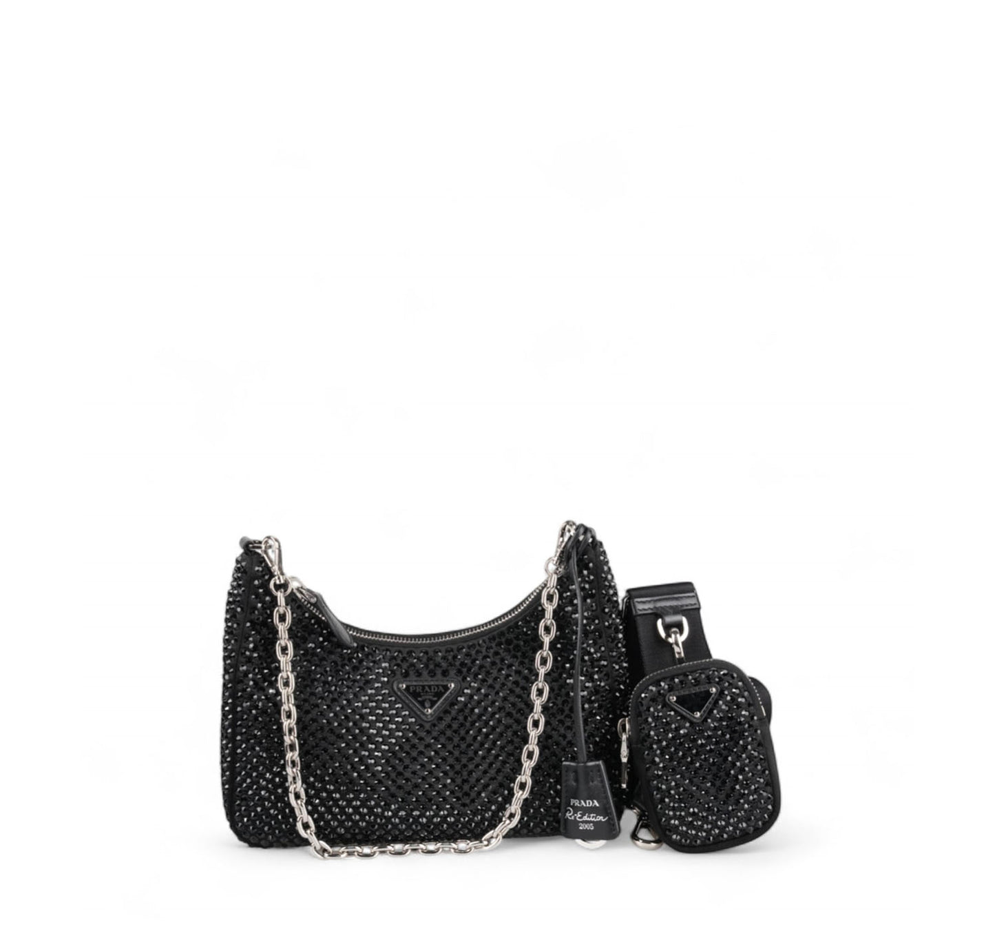 Mini Borsa Re-Edition 2005 In Raso Con Cristalli