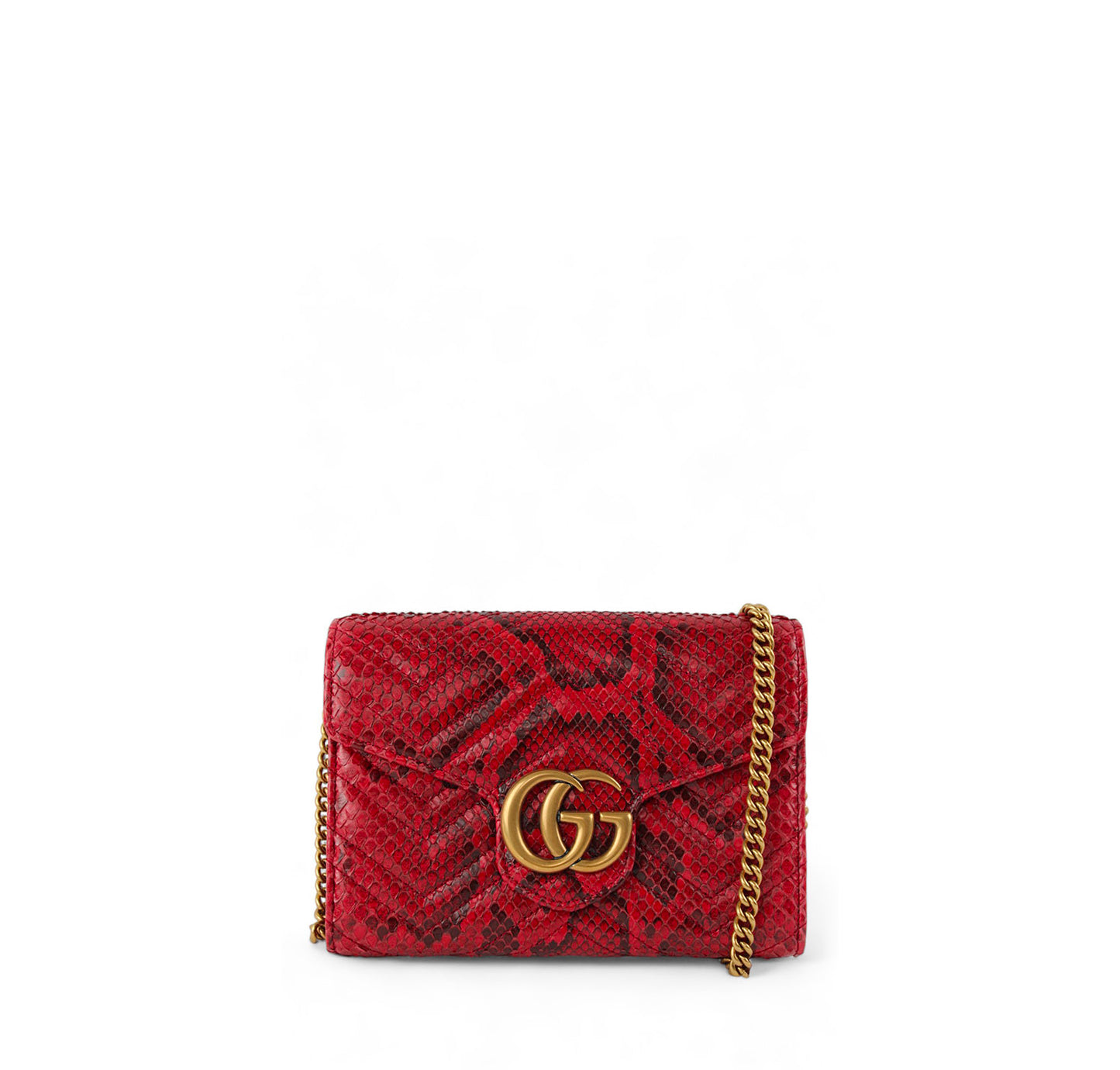 Mini borsa GG Marmont in Pitone