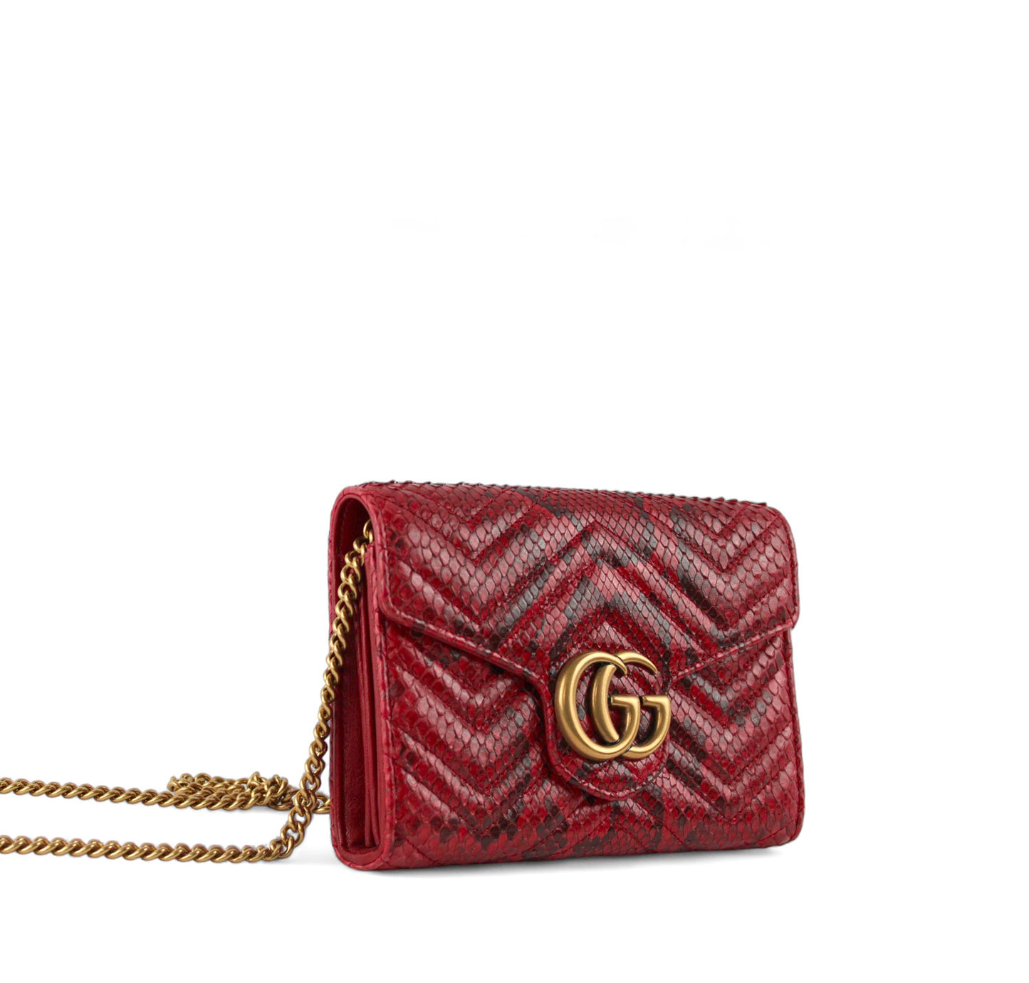 Mini borsa GG Marmont in Pitone