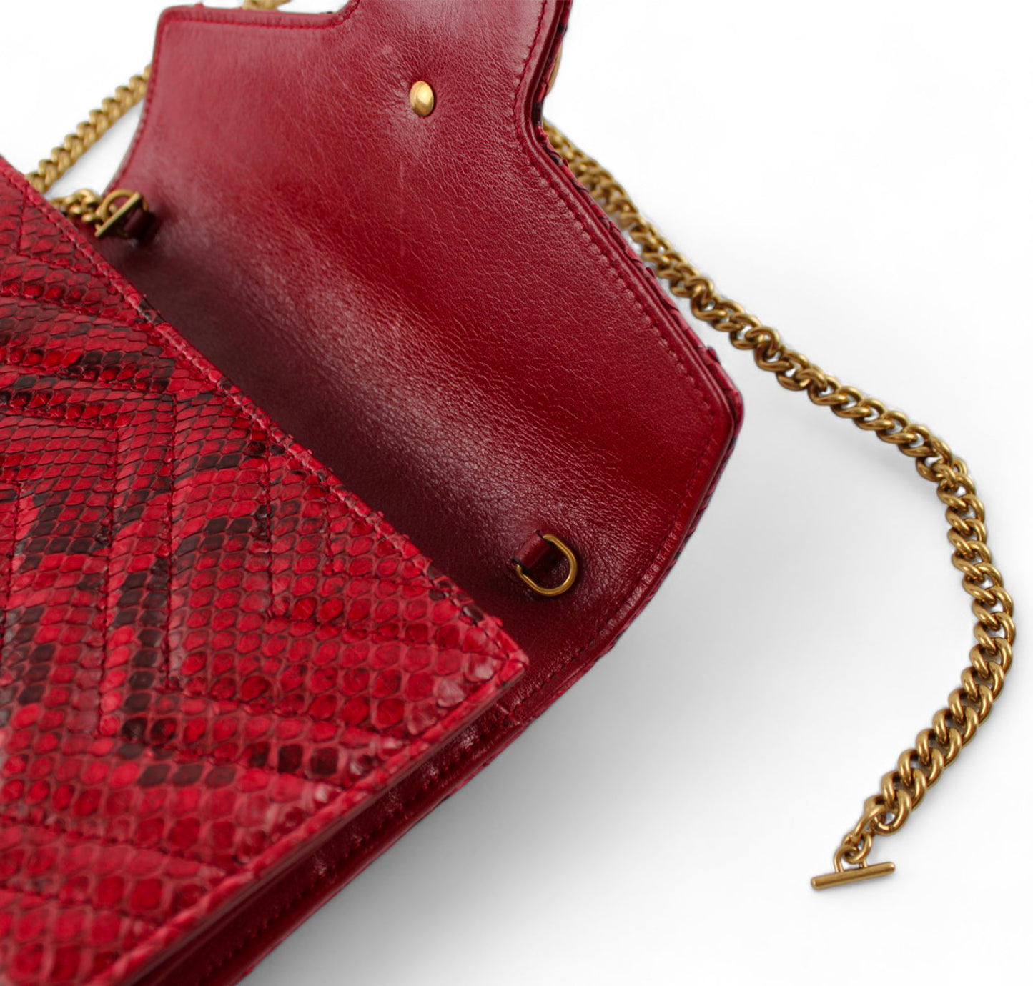 Mini borsa GG Marmont in Pitone