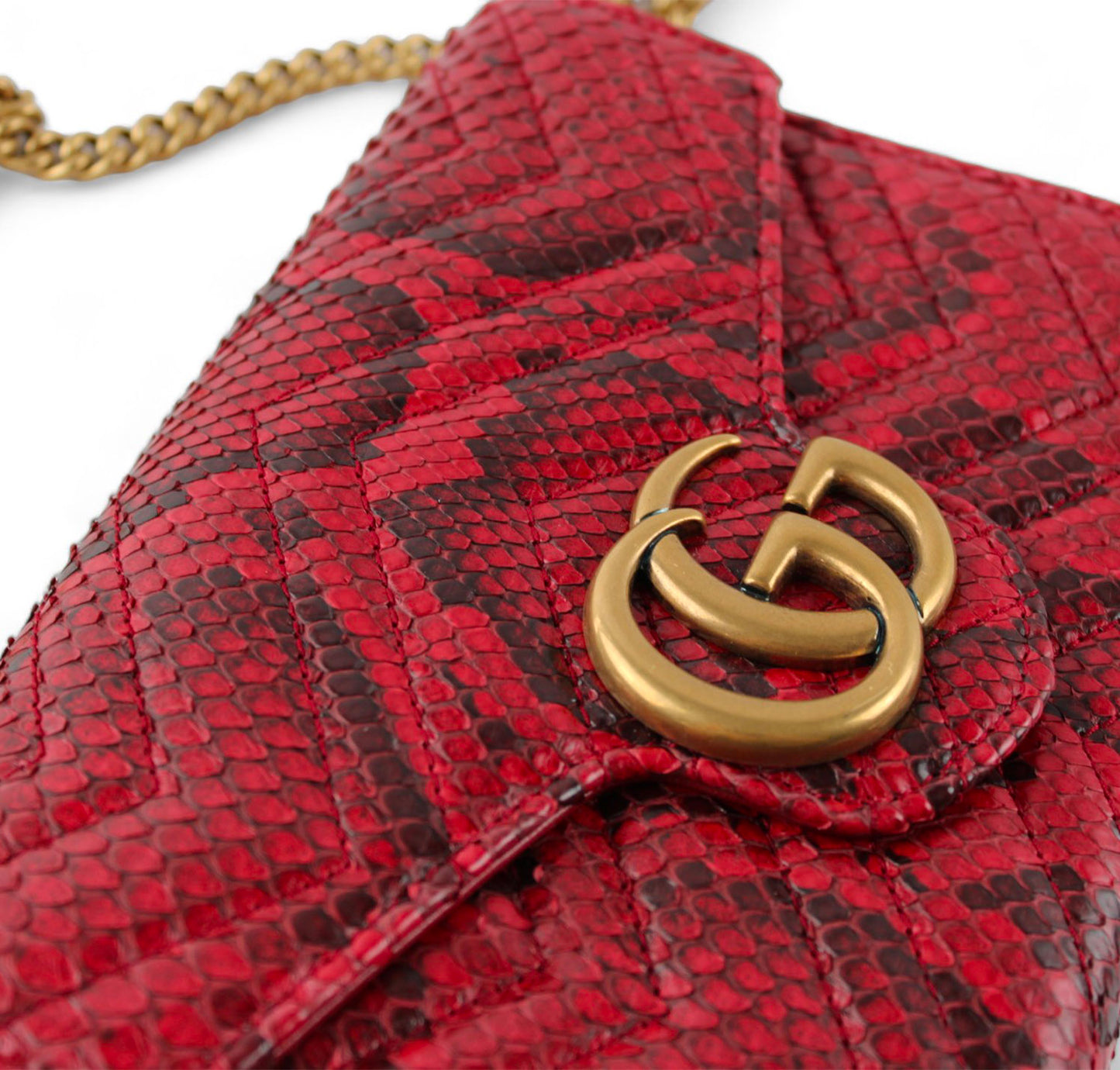 Mini borsa GG Marmont in Pitone