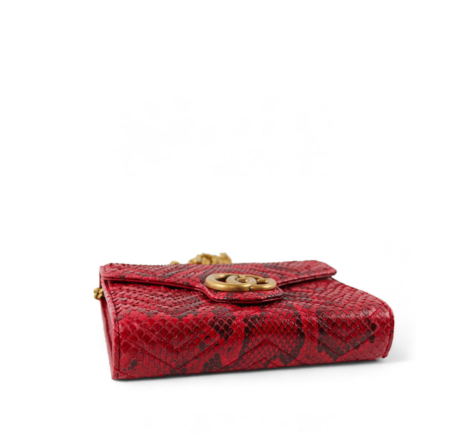 Mini borsa GG Marmont in Pitone