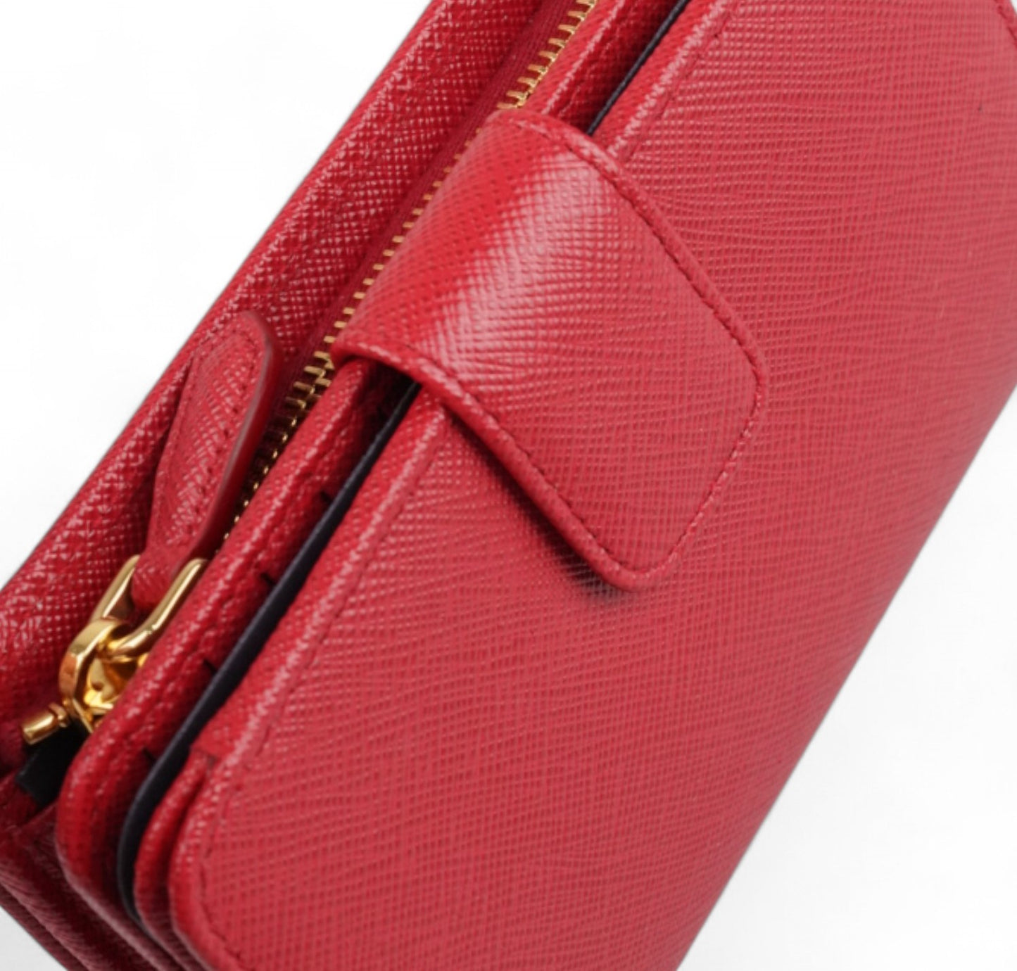 Portafoglio Saffiano Rosso