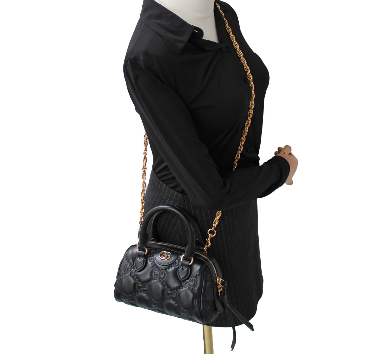 GG Matelassè Black Satchel