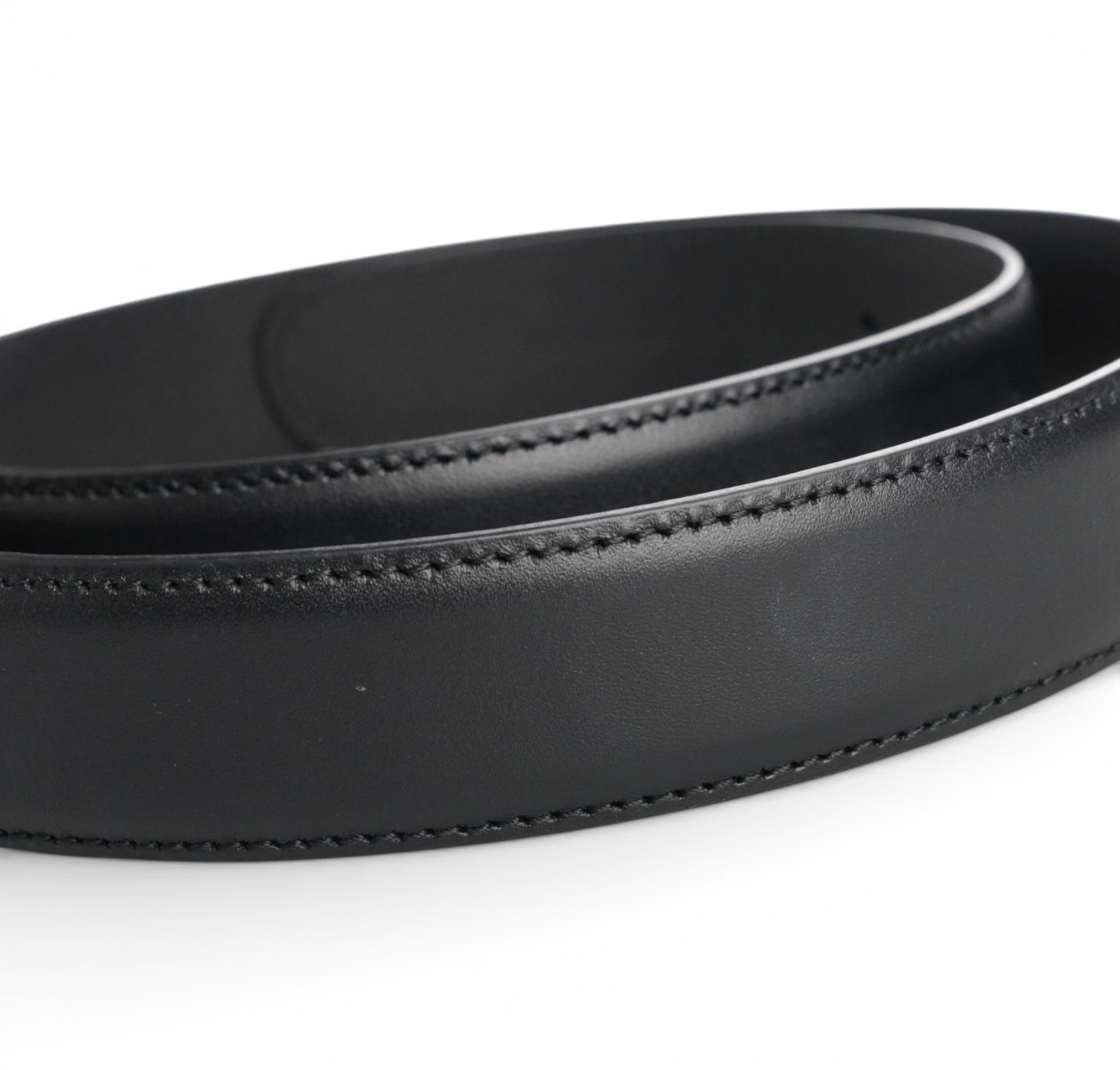 Black Leather Belt with G 105 Buckle