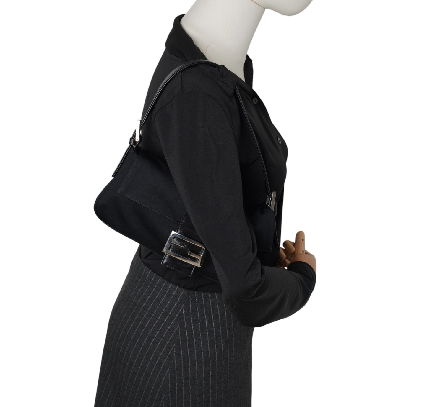 Black Nylon Baguette